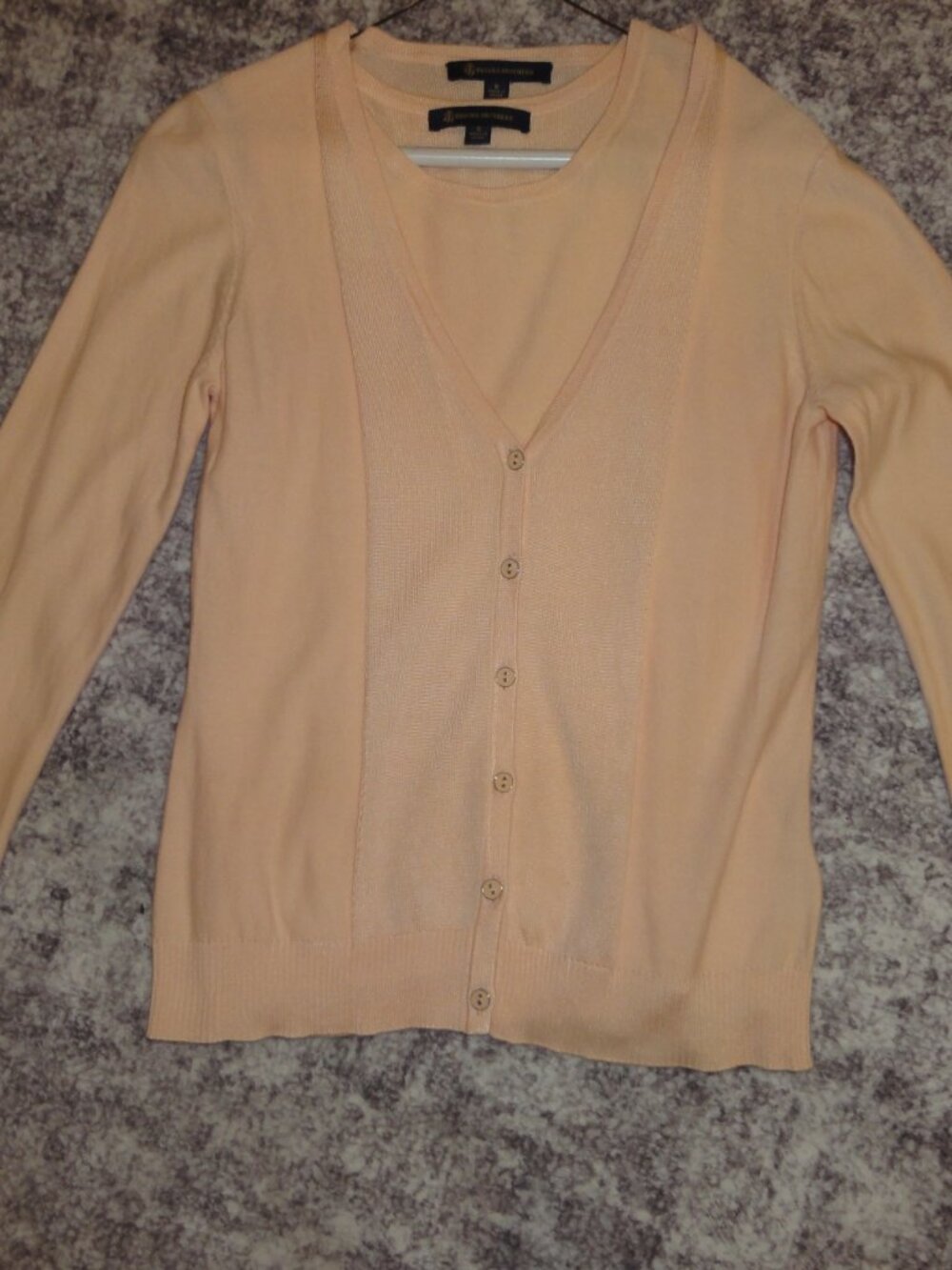 Brooks Brothers Peach Twin Set Cardigan & Tank Shell Women Small EXCELLENT!
